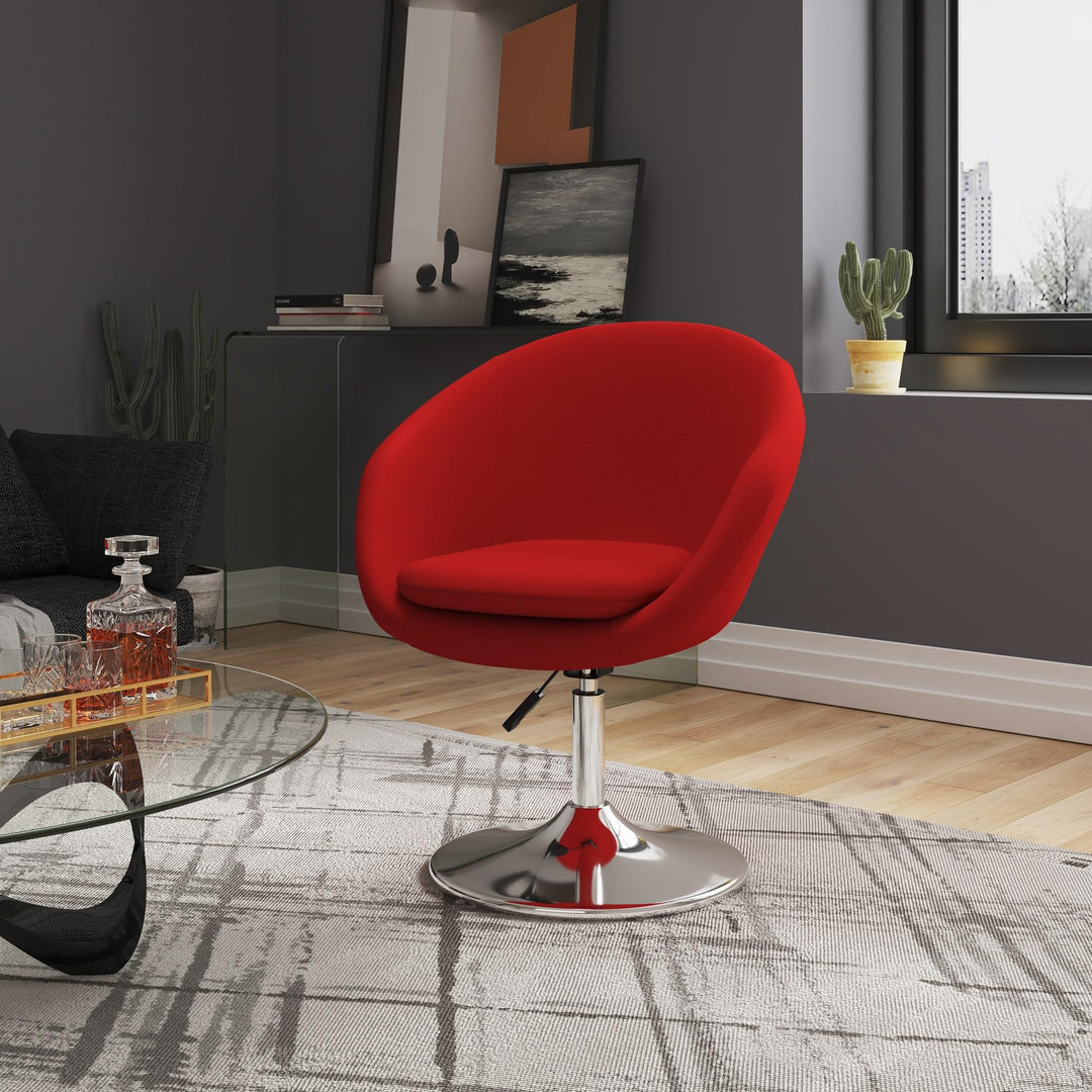 Manhattan Comfort Hopper Mid Century Modern Living Room Bowl Seat Design Red wool/cashmere - Diamond Home USA