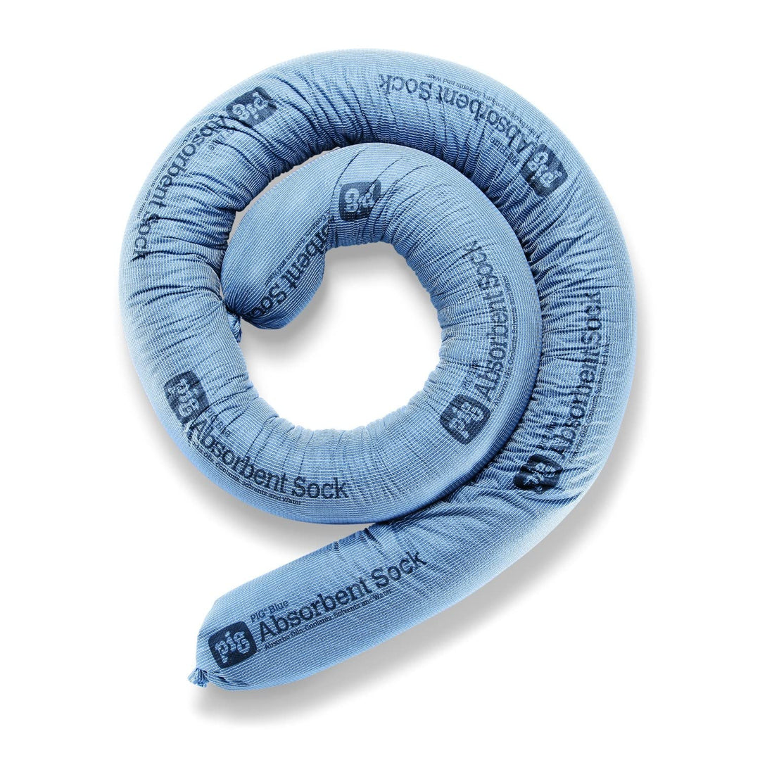 New Pig Blue Absorbent Sock Heavy Sock Forms Barrier & Prevents Spills from - Diamond Home USA