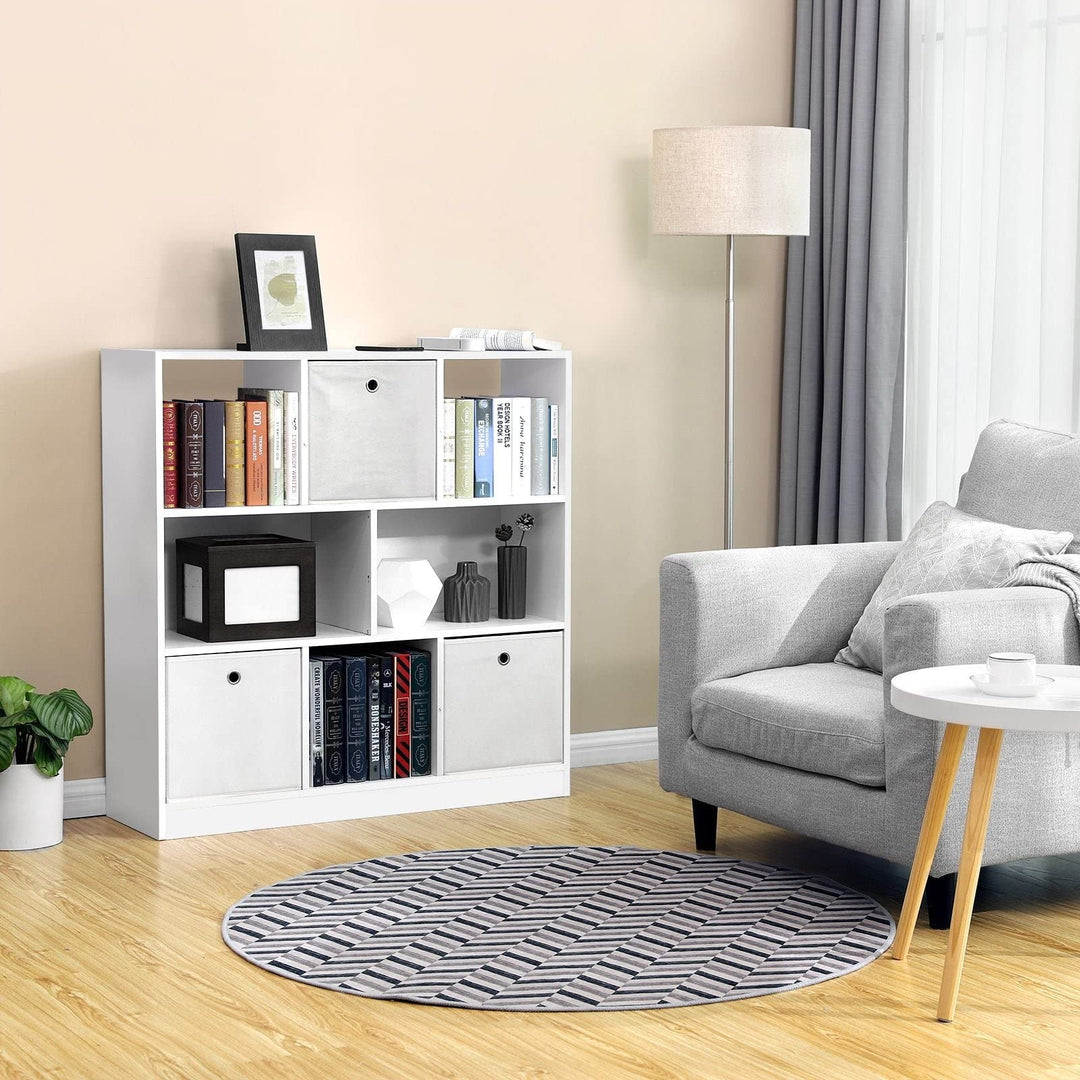 Bookcase Freestanding Bookshelf with Open Shelves .4 X 11 39.4 Inches White - Diamond Home USA