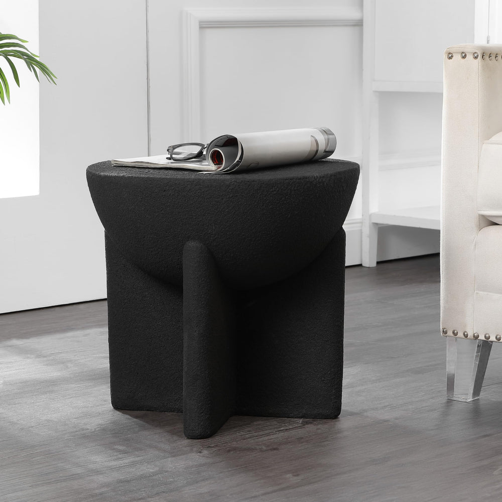 JONATHAN Y TBL1109A Brady 16.25" Minimalist Modern Drum Indoor/Outdoor Accent Black Frosted