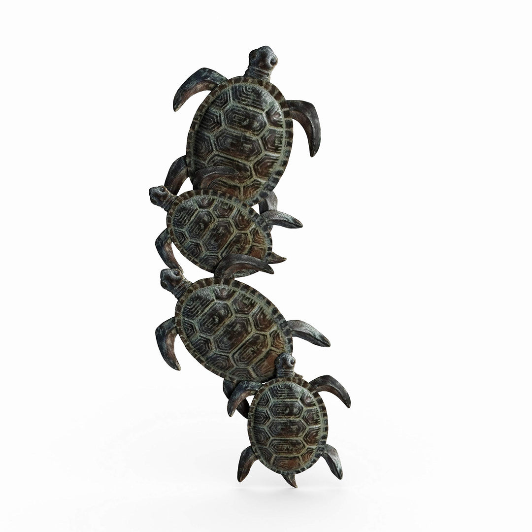Sea Turtle Wall Art Black Green Bohemian Eclectic Metal - Diamond Home USA