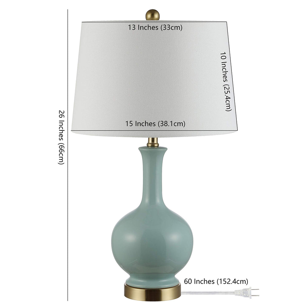 Lighting 26-inch Ceramic Table Lamp 15" X 26" Blue Modern Contemporary - Diamond Home USA