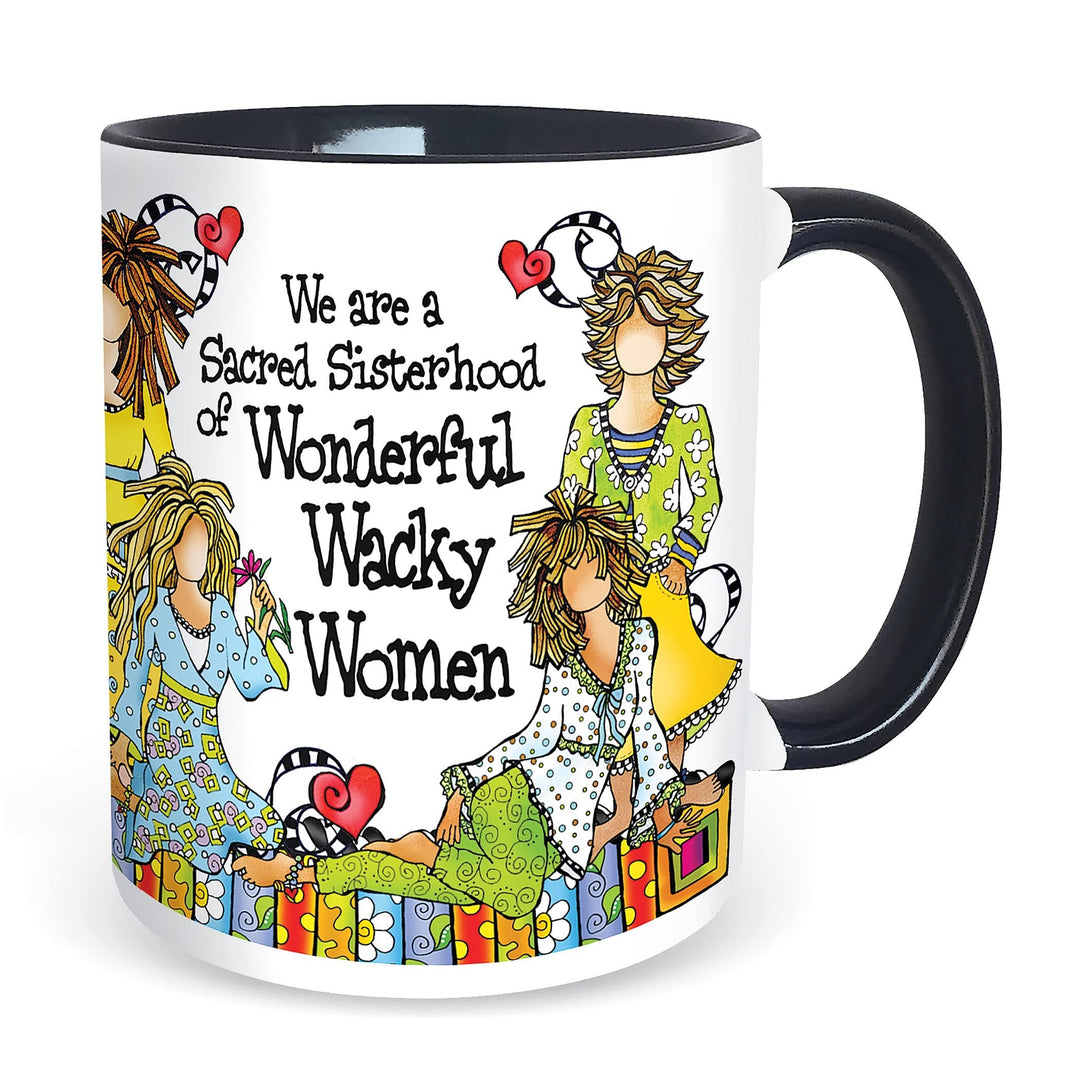 Sisterhood Of Wonderful Wacky Women Ceramic Mug 4.6 X 3.7 3.1 White Geometric - Diamond Home USA