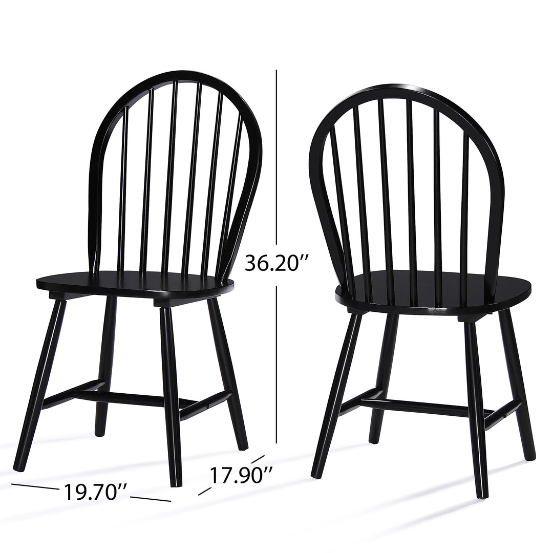 Christopher Knight Home eclan Farmhouse Cottage High Back Spindled Rubberwood Black - Diamond Home USA