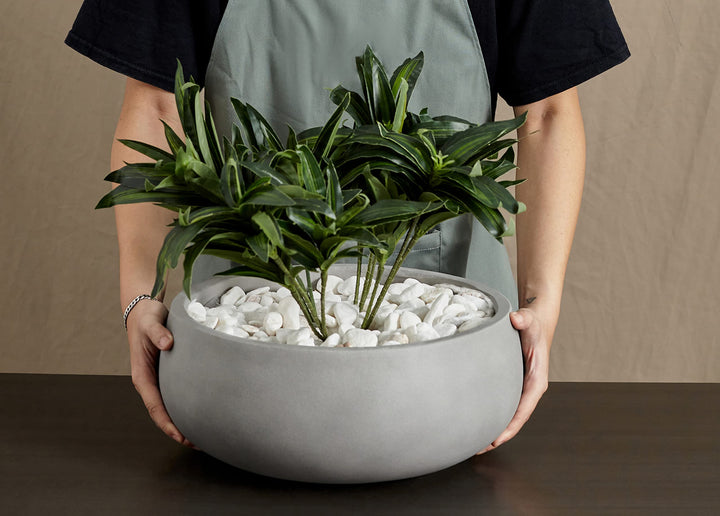 CraftandForm Indoor/Outdoor Large Nordic Minimalist Light Cement/Concrete - Diamond Home USA