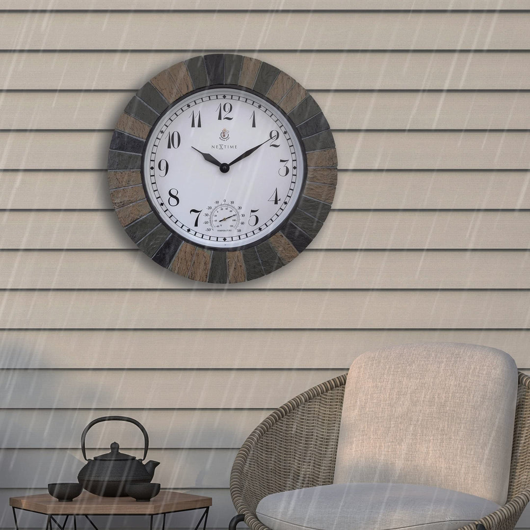 Large 17.1-inch Weatherproof Outdoor Wall Clock with Multi Color Lake House - Diamond Home USA