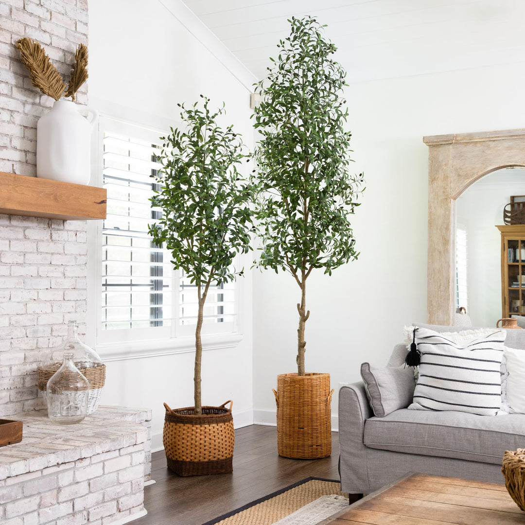 Nearly Natural 8ft. Artificial Olive Tree - Diamond Home USA