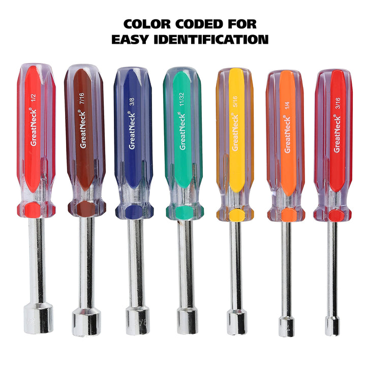 GreatNeck 7 Piece Nut Driver Set - SAE - Diamond Home USA
