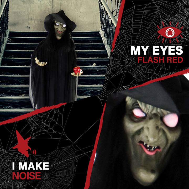 Haunted Hill Farm 95" Standing Witch Animatronic - Diamond Home USA