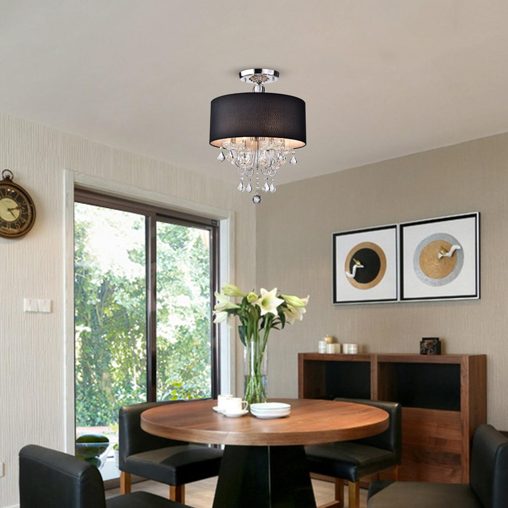Hong Kong best New Zhu Yuan lighting Co. Antal 4Light Black SemiFlush Mount - Diamond Home USA