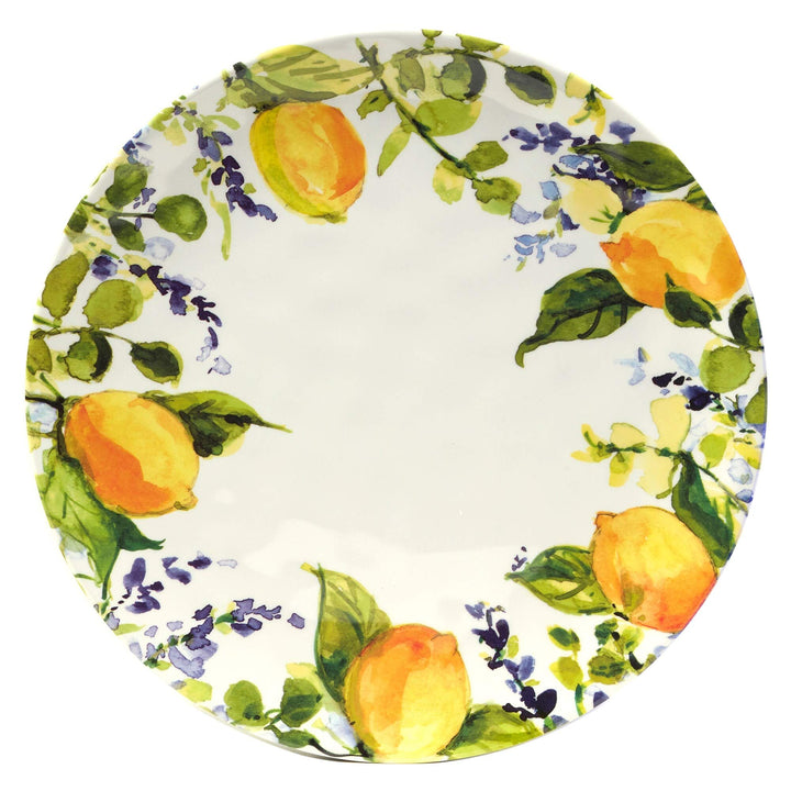 Lemon 12 Pieces Dinnerware Set Green Multi Color Yellow Fruit Country - Diamond Home USA