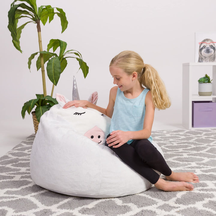 Posh Creations Cute Soft and Comfy Bean Bag Chair for Kids Animal - Dinosaur