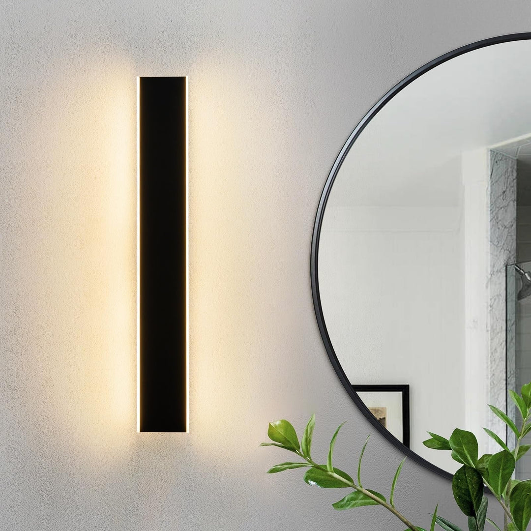 Modern Dimmable Matte Black Led Bathroom Vanity Light Fixtures Wall W24