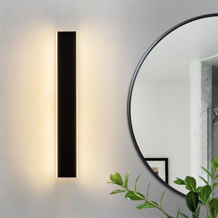 Modern Dimmable Matte Black Led Bathroom Vanity Light Fixtures Wall W24