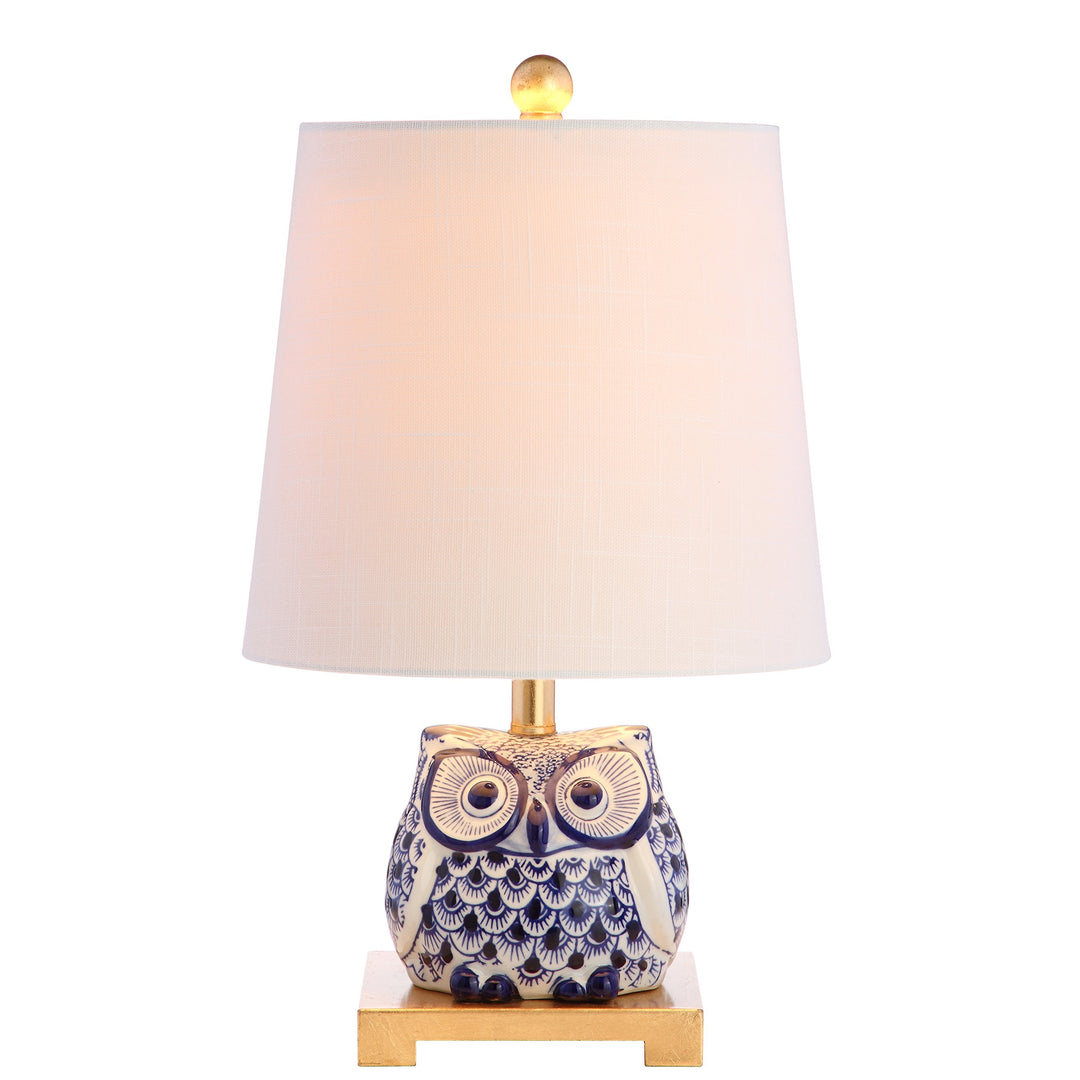 JONATHAN Y JYL3014A Justina 16" Ceramic Mini LED Table Lamp Cottage Transitional Blue/White