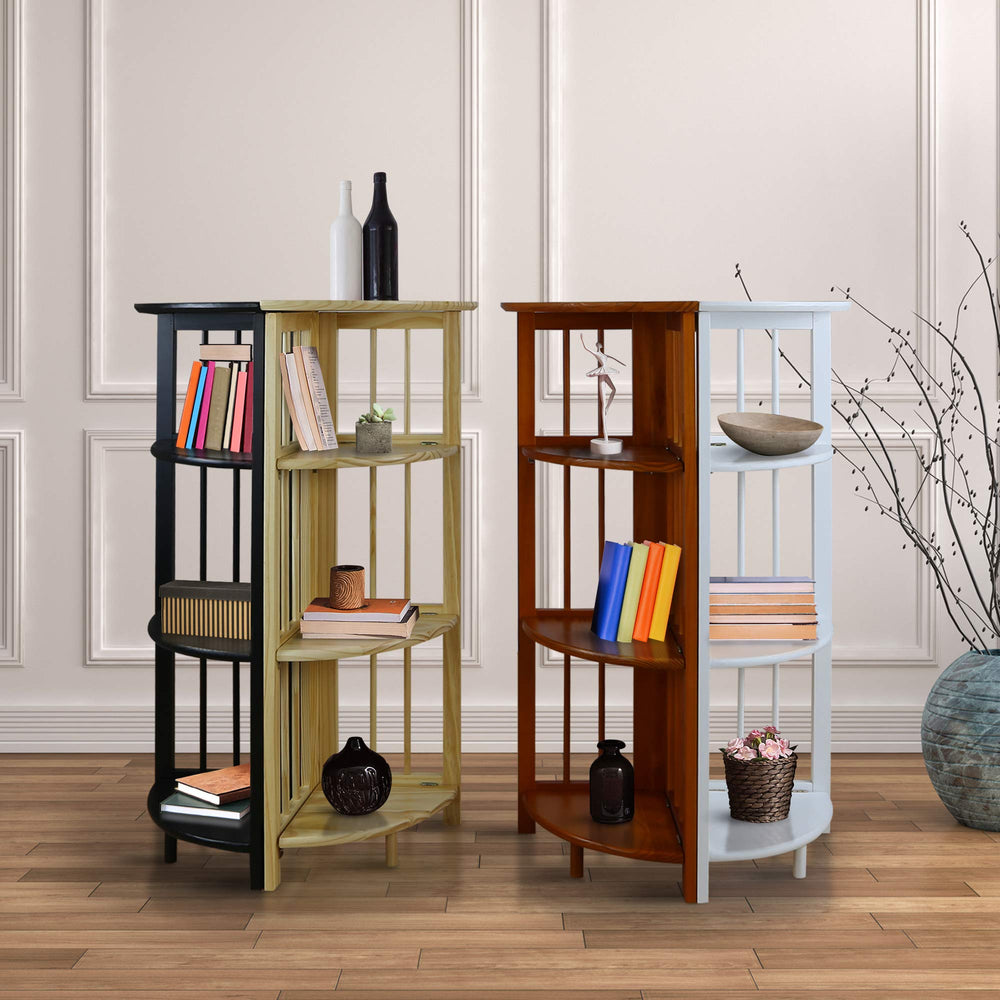 Casual Home 4-Shelf Corner Folding Bookcase Natural - Diamond Home USA