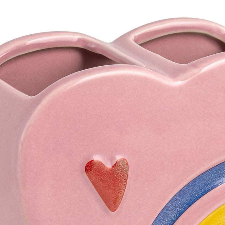 Rainbow Hearts 3pc Lotion Pump/Toothbrush Holder/Tumbler Bath Accessory - Diamond Home USA