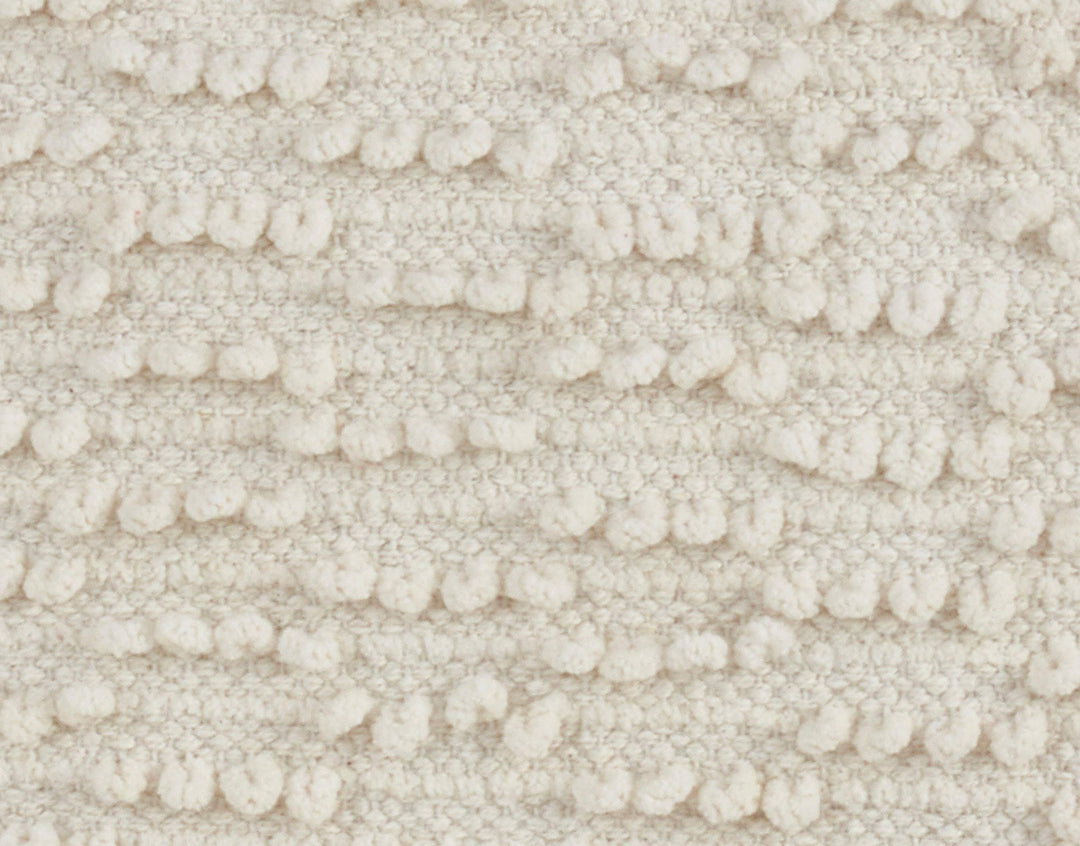 SARO LIFESTYLE Nubby Throw Pillow with Down Filling Ivory - 12"x20" - Diamond Home USA