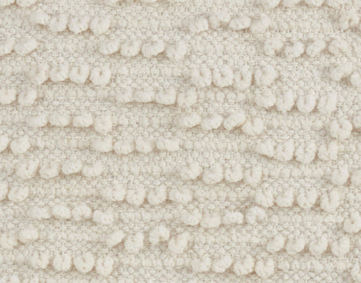 SARO LIFESTYLE Nubby Throw Pillow with Down Filling Ivory - 12"x20" - Diamond Home USA
