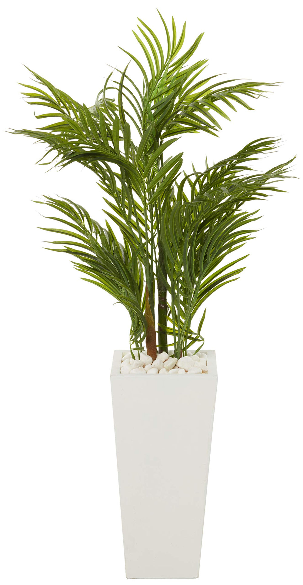Nearly Natural 39in. Areca Artificial Palm in White Square Planter - Diamond Home USA