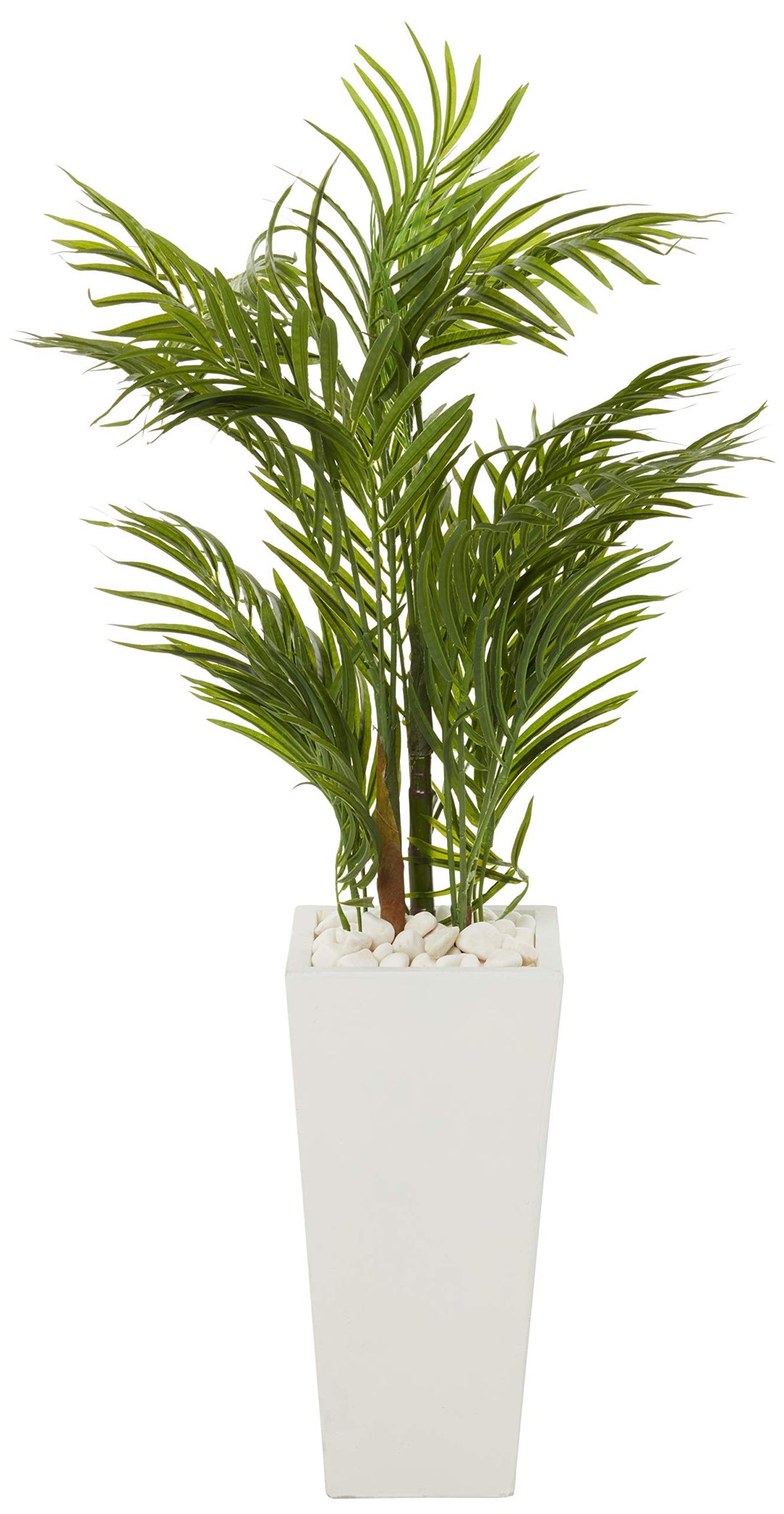 Nearly Natural 39in. Areca Artificial Palm in White Square Planter - Diamond Home USA