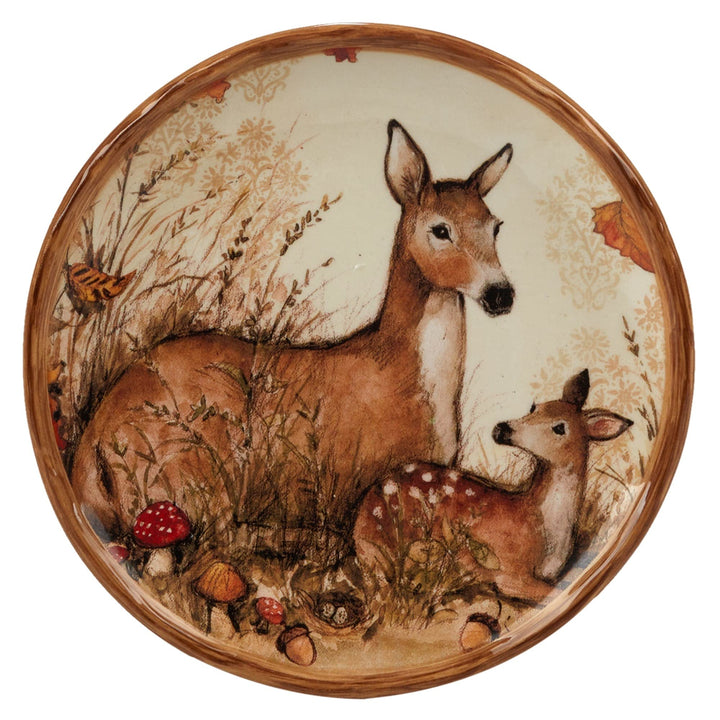 Pine Forest Rectangular Platter Beige Brown Multi Color Floral Country Farmhouse - Diamond Home USA