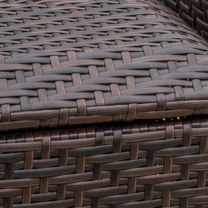 Premium Outdoor age Bench Brown Wicker Provides Extra Seating and Roomy - Diamond Home USA