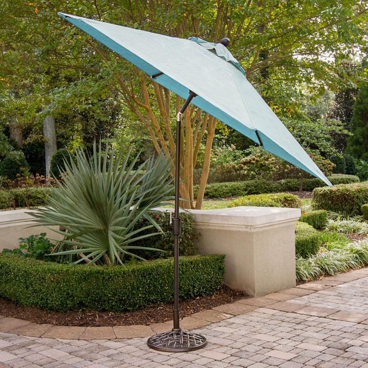 Hanover Traditions 9 Ft. Market Outdoor Umbrella with Tilt Crank Lever - Diamond Home USA