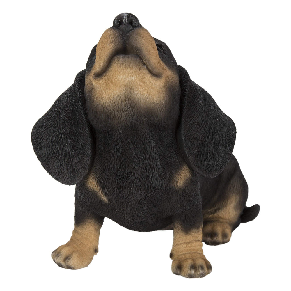 Howling Dachshund Puppy Statue Multi Color Polyresin - Diamond Home USA