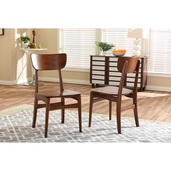 Baxton Studio Set of 2 Netherlands Mid-Century Modern Scandinavian Style Dark - Diamond Home USA