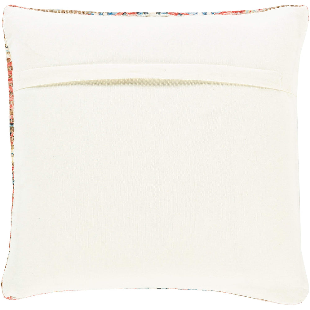 Woven Jute Tribal Medallion 18-inch Throw Pillow Cover Blue Navy Red Oriental - Diamond Home USA