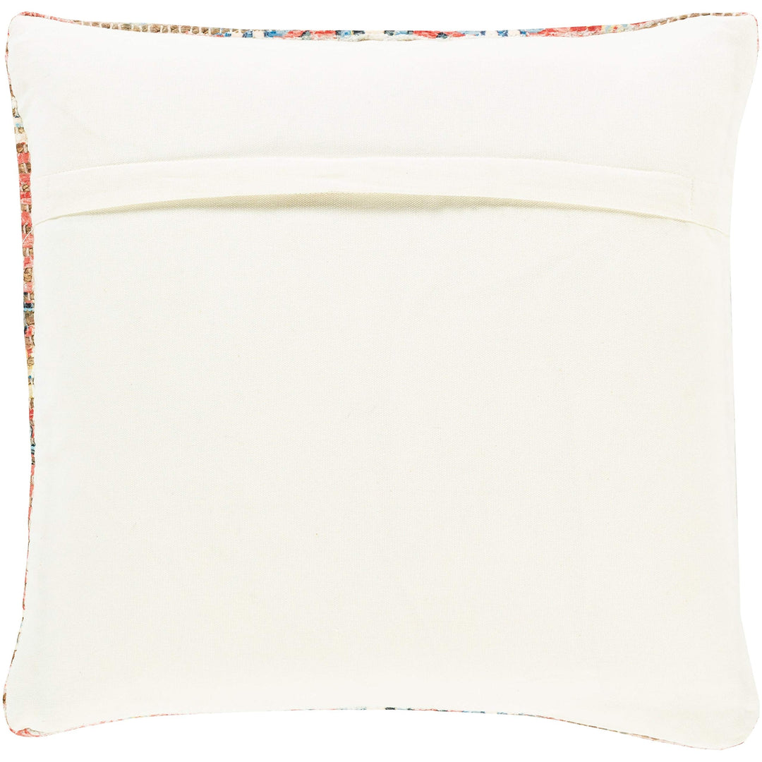 Woven Jute Tribal Medallion 18-inch Throw Pillow Cover Blue Navy Red Oriental - Diamond Home USA
