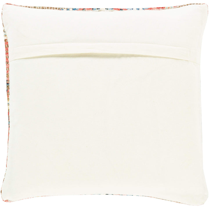 Woven Jute Tribal Medallion 18-inch Throw Pillow Cover Blue Navy Red Oriental - Diamond Home USA