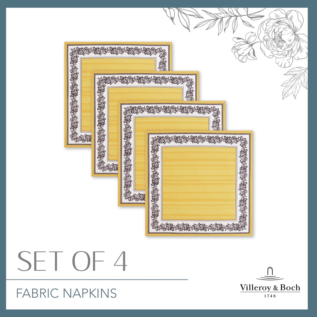 Villeroy and Boch Audun Oversized Cotton Fabric Napkins 21 Inches by 21 Inches - Diamond Home USA