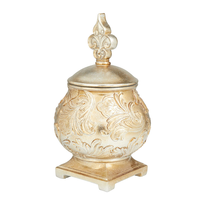 Gold Polystone Traditional Decorative Jar 13 X 8 Stoneware - Diamond Home USA