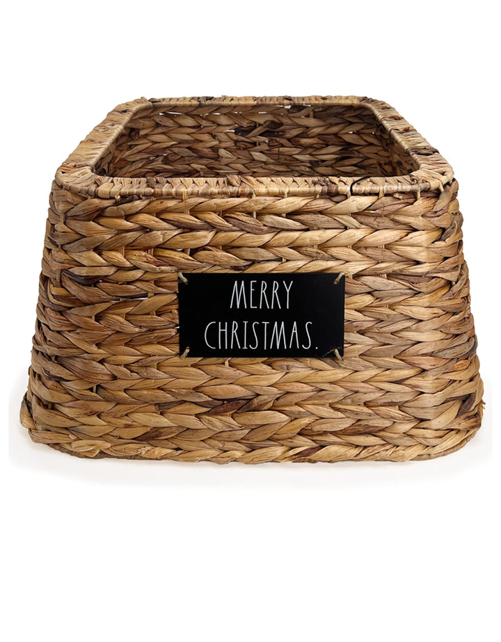 Rae Dunn Christmas ree Collar - Base Decoration to Cover Artificial Christmas MERRY CHRISTMAS - SQUARE SHAPE