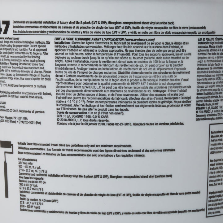 Henry Adhesive Floor Vinyl 1GA 32080 - Diamond Home USA