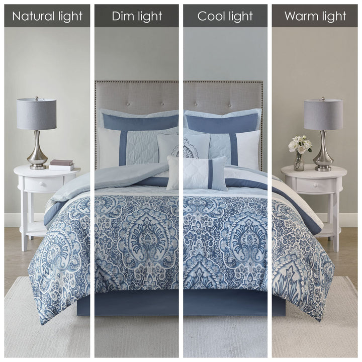510 DESIGN Luxe Quilted Comforter Set Modern Transitional Design All Season Down