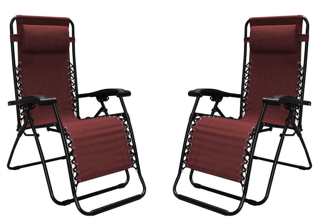 Caravan Sports 80009000172 Infinity Zero Gravity Chair-2 Pack One Size Burgundy