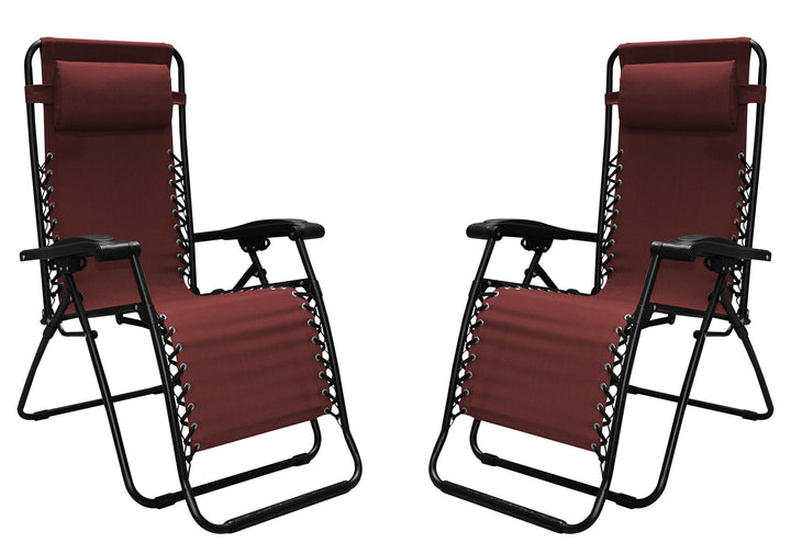 Caravan Sports 80009000172 Infinity Zero Gravity Chair-2 Pack One Size Burgundy