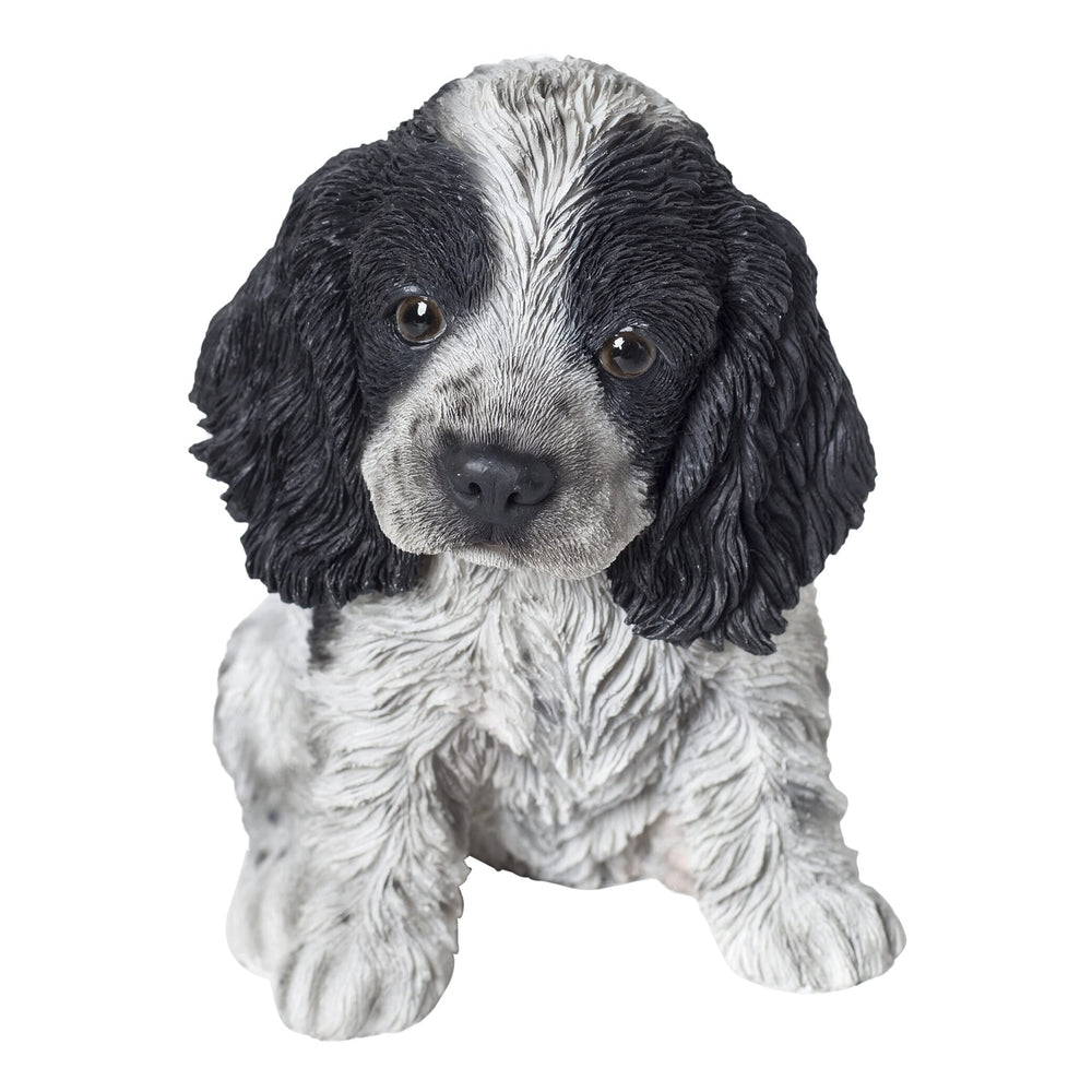 Black White Spaniel Statue Multi Color Animals Polyresin - Diamond Home USA