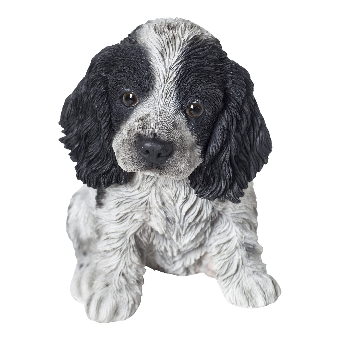 Black White Spaniel Statue Multi Color Animals Polyresin - Diamond Home USA
