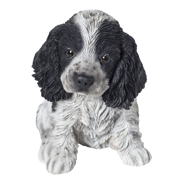 Black White Spaniel Statue Multi Color Animals Polyresin - Diamond Home USA