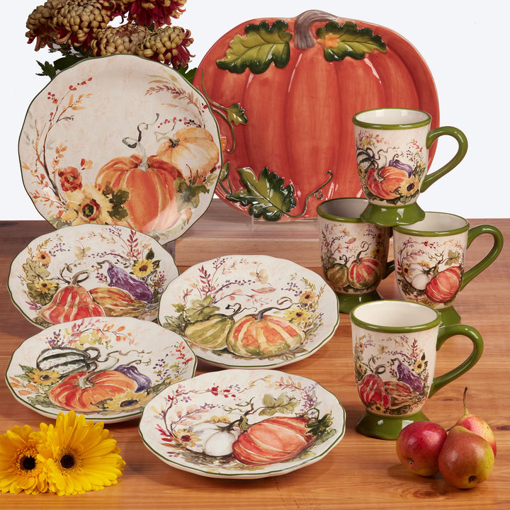Certified International Harvest Morning Pumpkin Tureen with Ladle 112 oz - Diamond Home USA