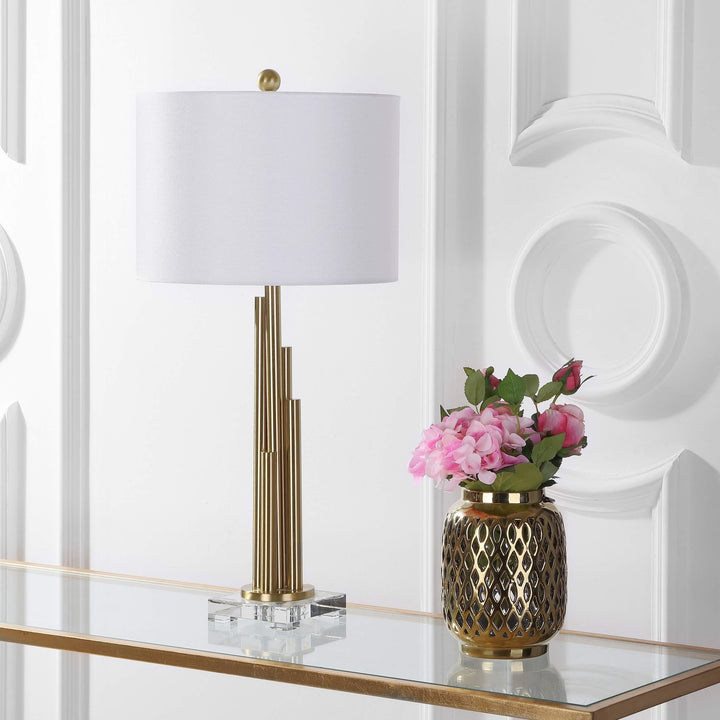 Lighting 32-inch Hopper Led Table Lamp (Set of 2) Metallic Modern Contemporary - Diamond Home USA