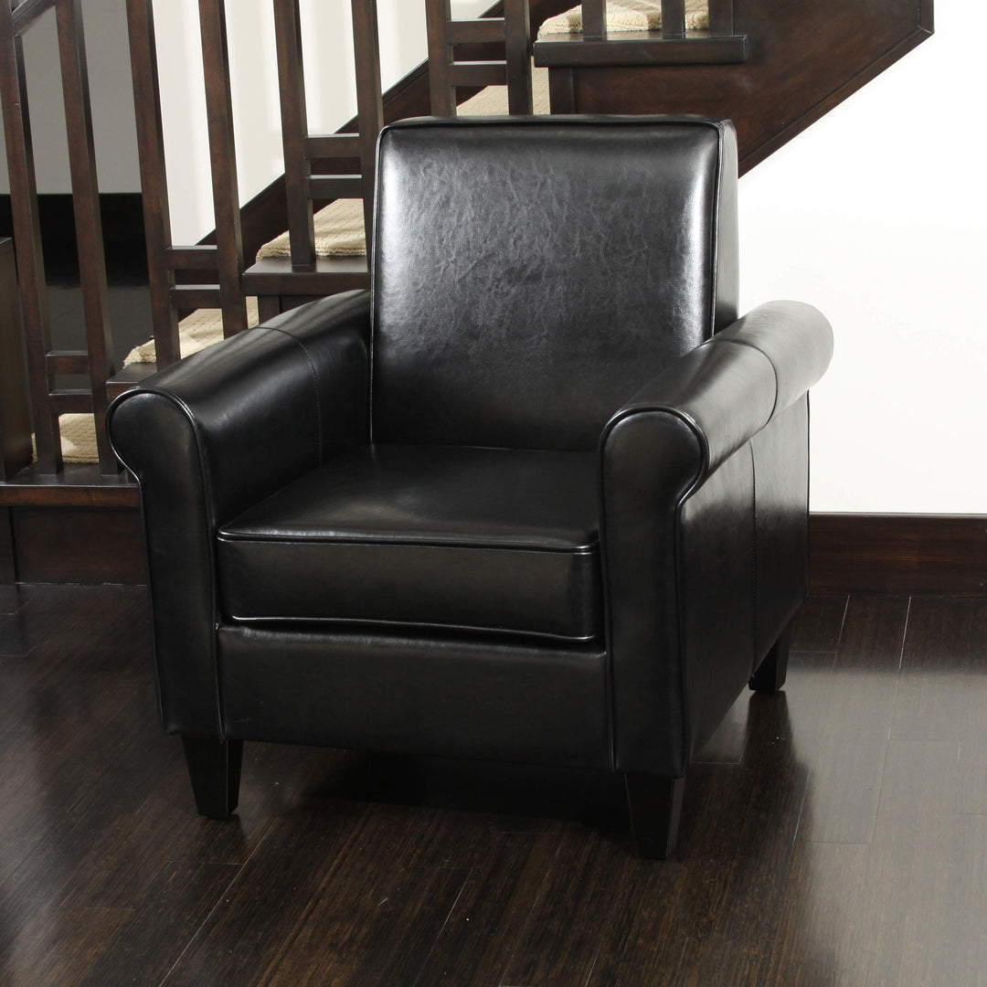 Christopher Knight Home Freemont Bonded Leather Club Chair Black - Diamond Home USA