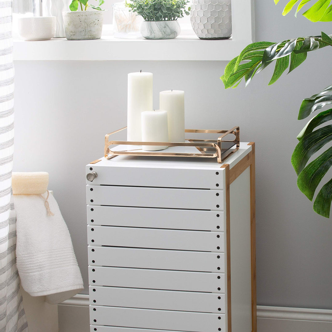 Home Details Color Block Vanity Tray in Gold 12.8x 6.65x 2.5 Modern Contemporary - Diamond Home USA