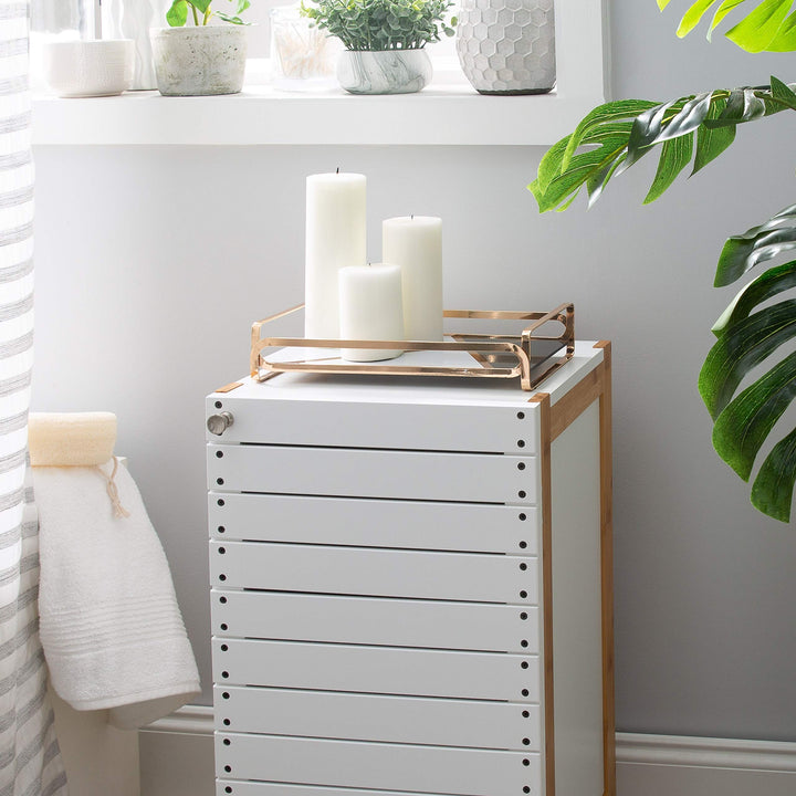 Home Details Color Block Vanity Tray in Gold 12.8x 6.65x 2.5 Modern Contemporary - Diamond Home USA