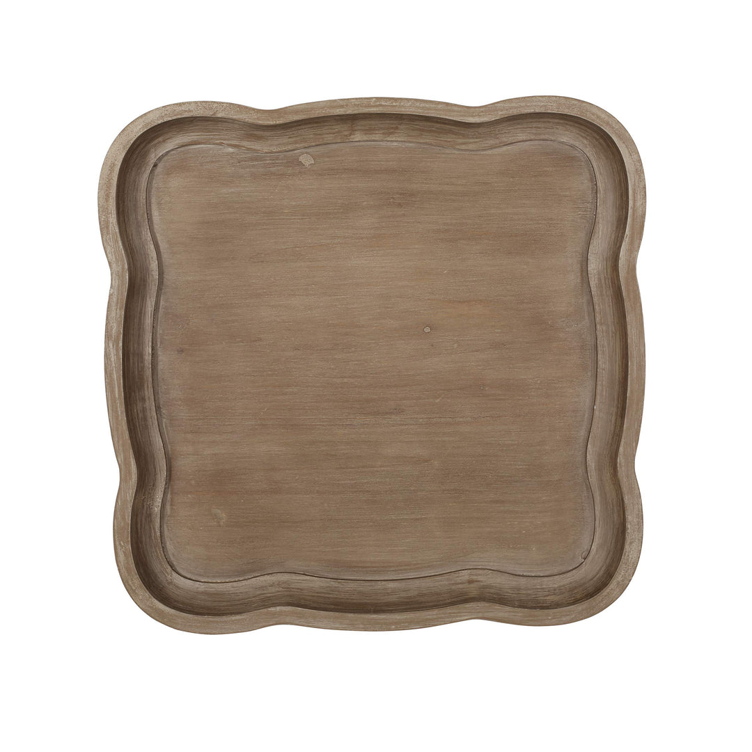 Christopher Knight Home Eudora French Country Accent Table with Square Top Natural + Distressed White - Diamond Home USA