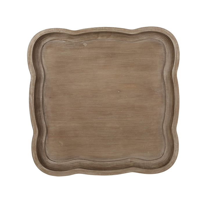 Christopher Knight Home Eudora French Country Accent Table with Square Top Natural + Distressed White - Diamond Home USA